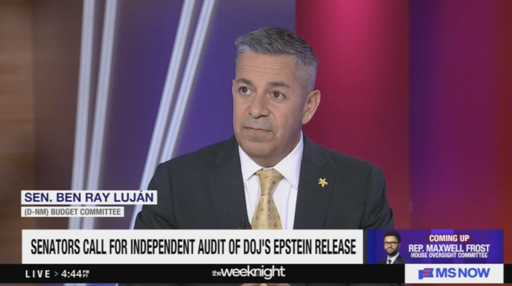 ICYMI: Luján on MSNOW Highlighting Push to Deliver Justice for Epstein Survivors and Investigate Horrific Crimes at Zorro Ranch